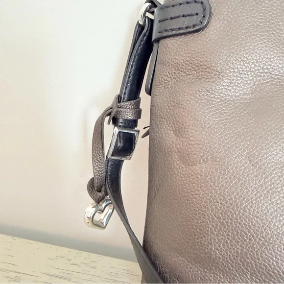 NWT Brighton Brown Taupe Brown Sullivan Expandable Crossbody Bag Purse Leather - Picture 3 of 8